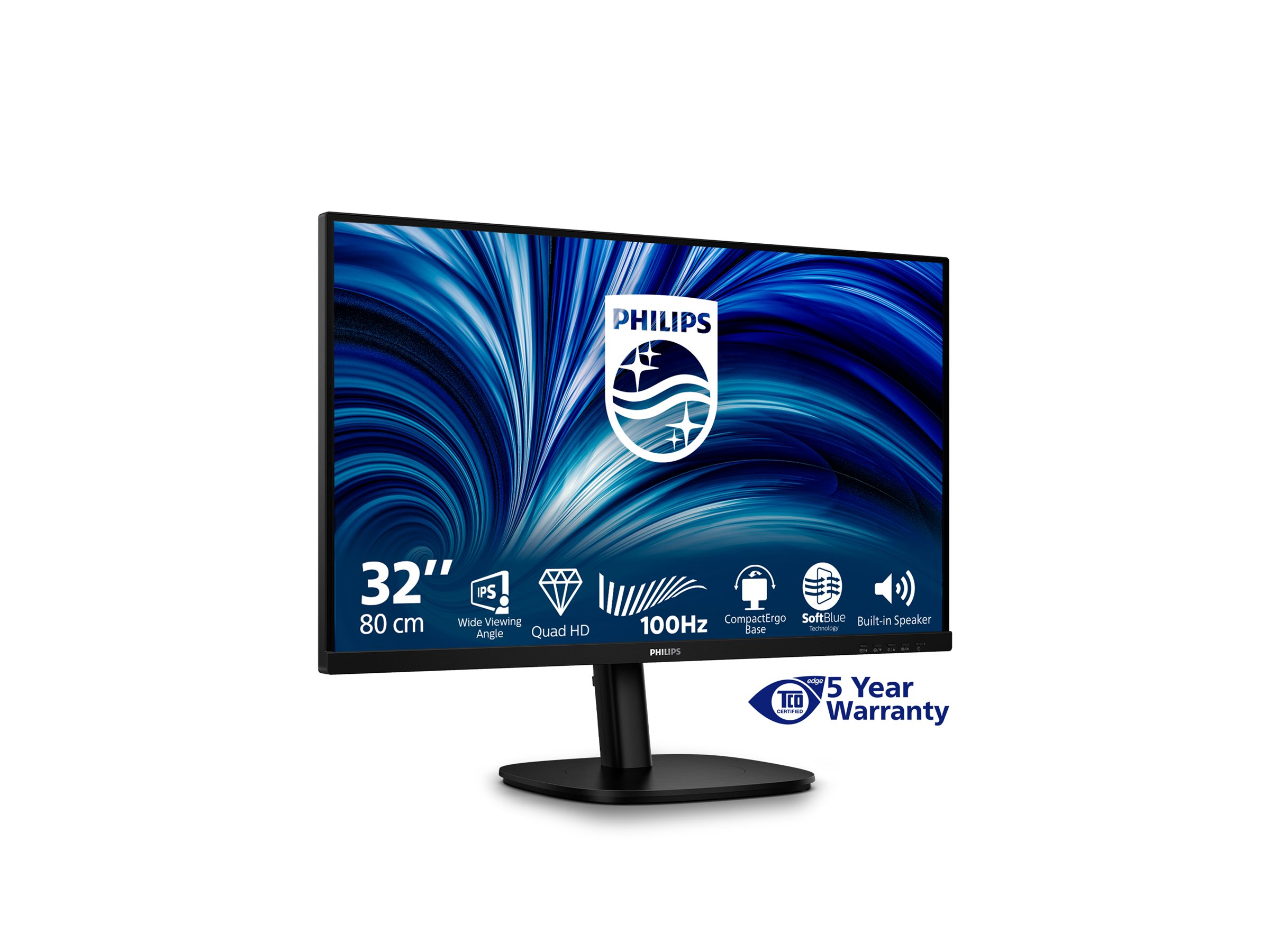 Philips 32B2N3500 3000 Series LED monitor QHD Product shot Right-angle 80000