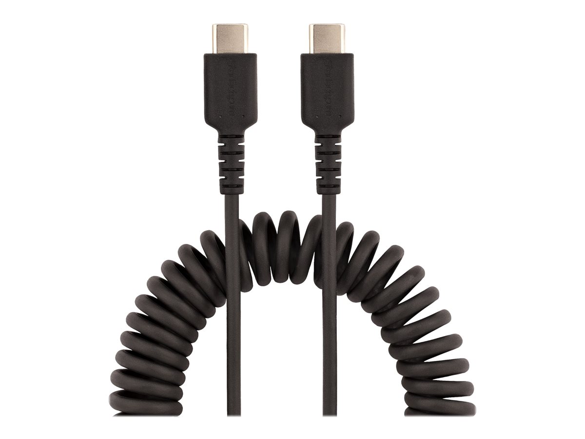 StarTech.com 3ft (1m) USB C Charging Cable, Coiled Heavy Duty Fast Charge & Sync USB-C Cable, High Quality USB 2.0 Type-C Cable, Rugged Aramid Fiber, TPE, 3A, S20, iPad, Pixel - Durable Male to Male USB, Black - USB kabel typ C - USB-C do USB-C - 1 m – foto 4
