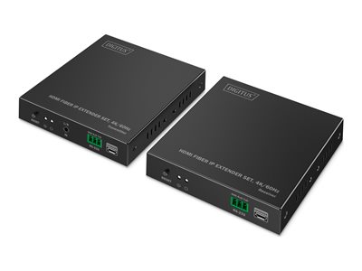 DIGITUS Extender Set HDMI Fiber IP 4K/60Hz schwarz