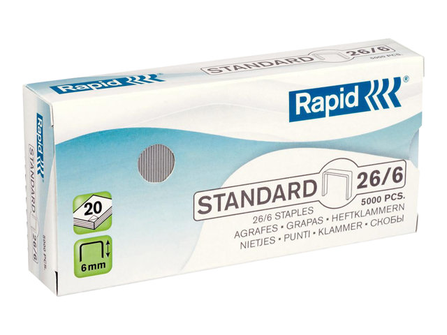 Rapid Standard Staples 26 6 6 Mm Pack Of 5000