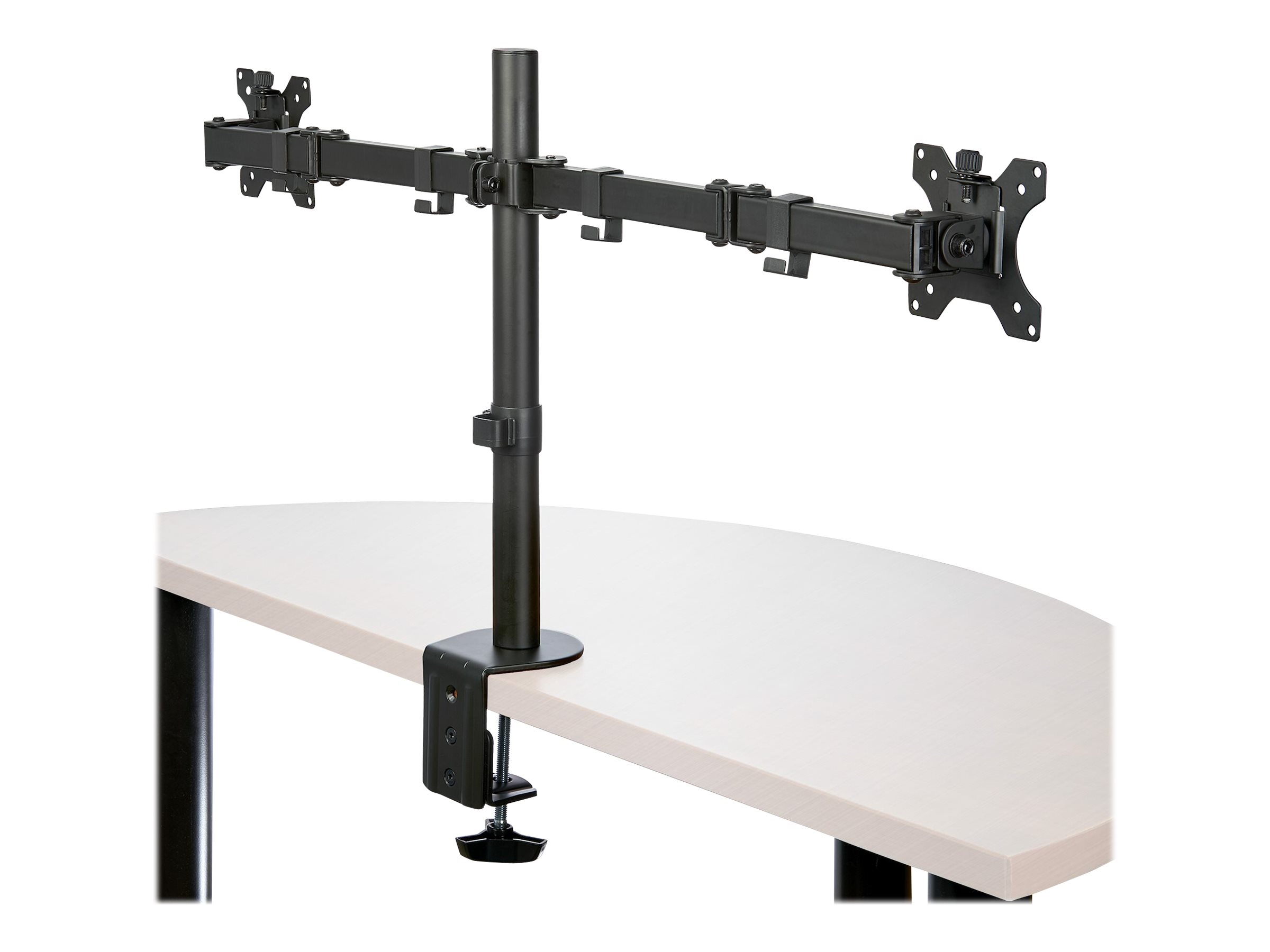 Startech Desk Mount Dual Monitor Arm, Desk Clamp / Grommet VESA Monitor Mount for up to 32 inch Displays, Ergonomic Articulating Monitor Arm, Height Adjustable/Tilt/Swivel/Rotating - Space-saving Design (ARMDUAL2) mounting kit - adjustable arm - for 2 monitors - black