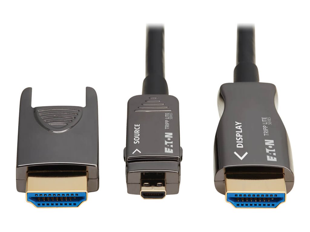Eaton Tripp Lite Series 8K HDMI Fiber Active Optical Cable (AOC)- 8K UHD @ 60Hz, HDR, Detachable Connector, M/M, Black, 10m