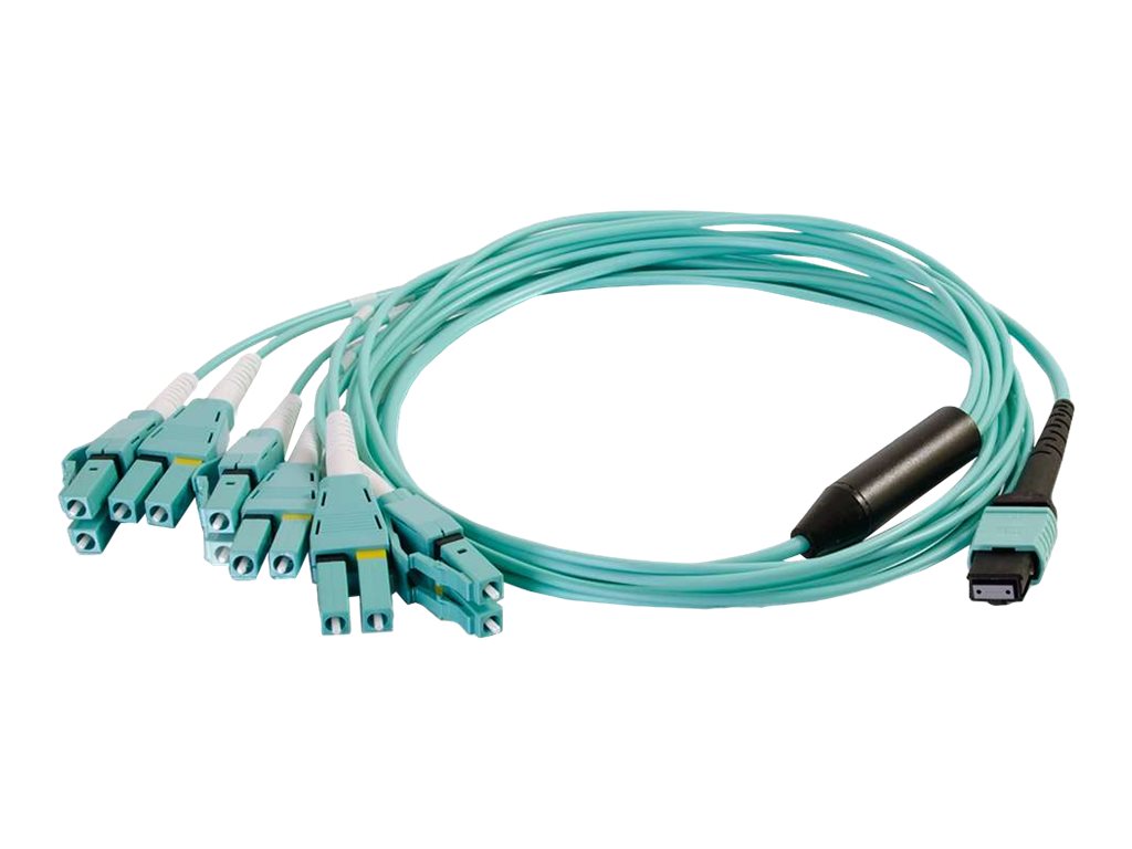 C2G 3m MPO to 6 Duplex LC Fiber Breakout Cable OM4 Riser Rated (OFNR)
