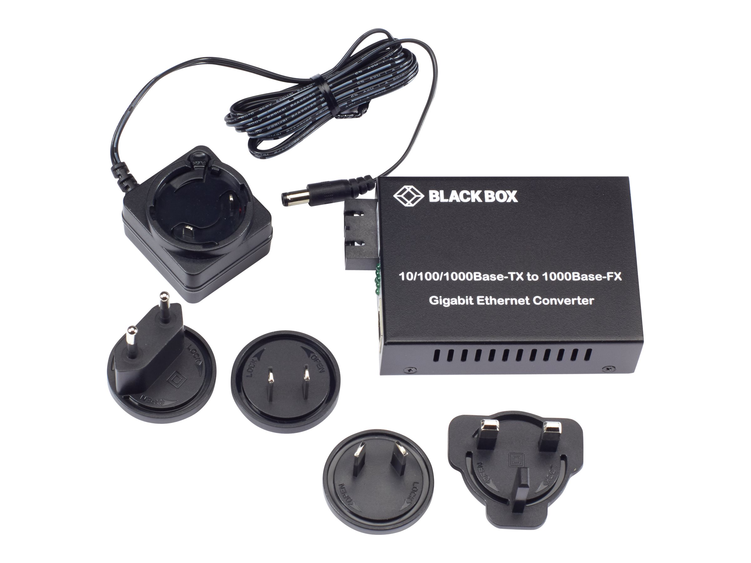 Multimode Fms Box Black Box Pure Networking Copper to Fiber Media Converter Multimode SC ...