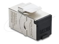 Delock CAT 6a Afskærmet Nøglestensmodul Sort Hvid Sølv