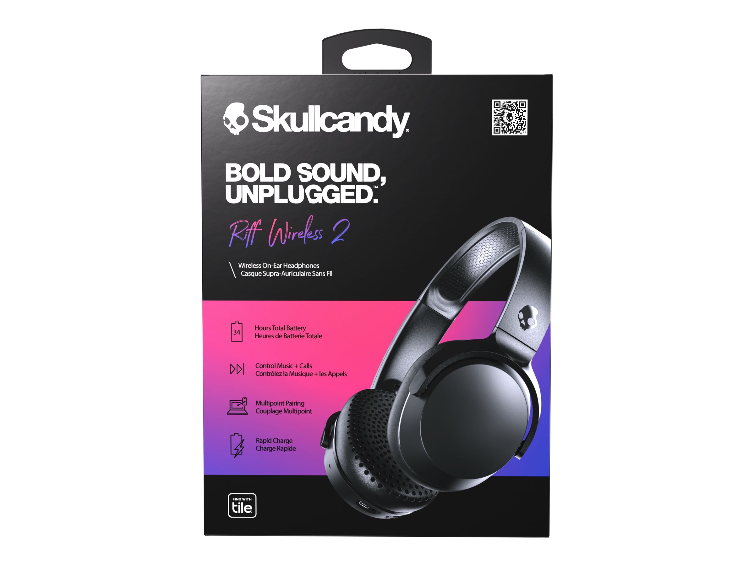 Skullcandy Riff Wireless 2 Bluetooth On-Ear Headphones - True Black - S5PRW-P740