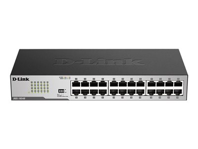 D-Link DGS-1024D, 24-Port unmanaged Gigabit Switch (Plug & Play-Installation, lüfterlos, Metallgehäuse)