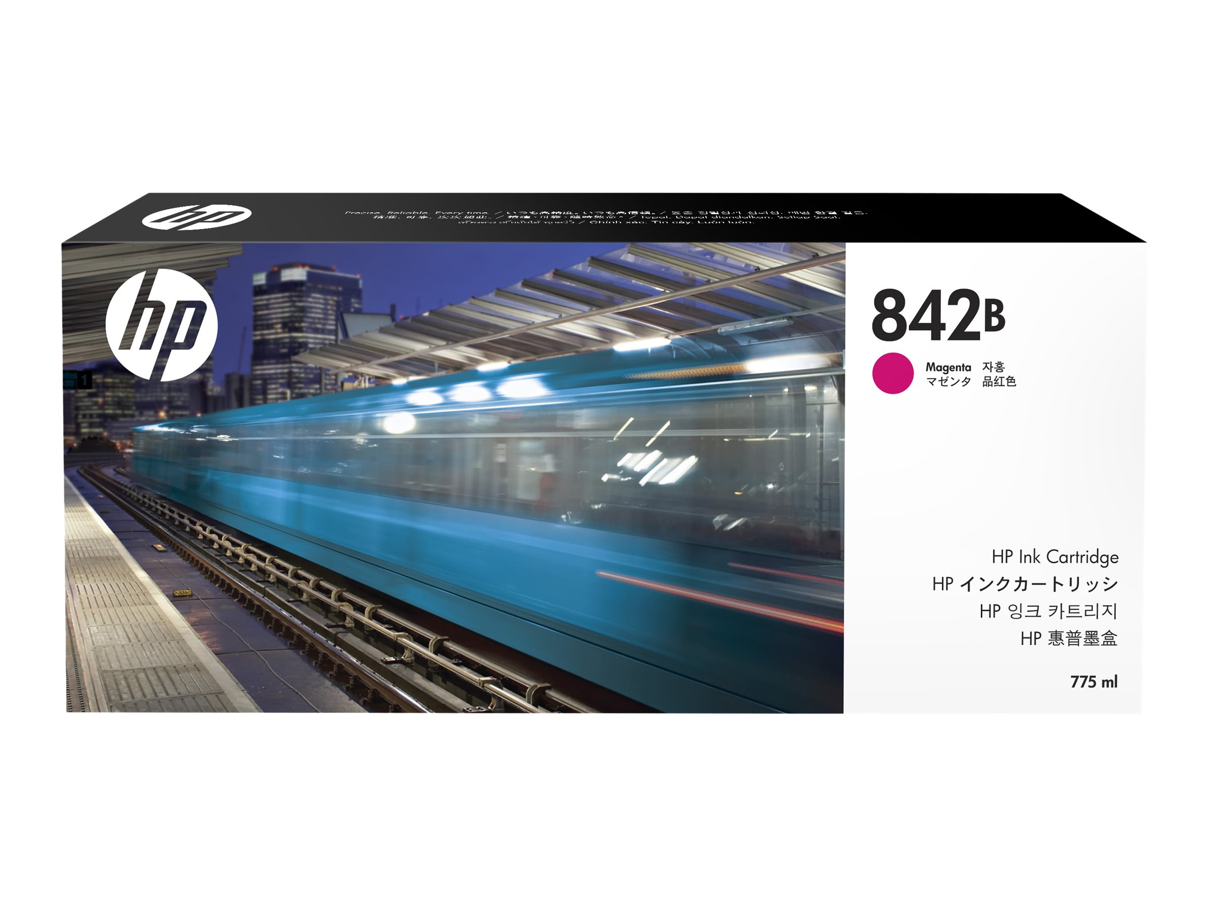HP 842B magenta original PageWide XL ink Product shot Front 79950