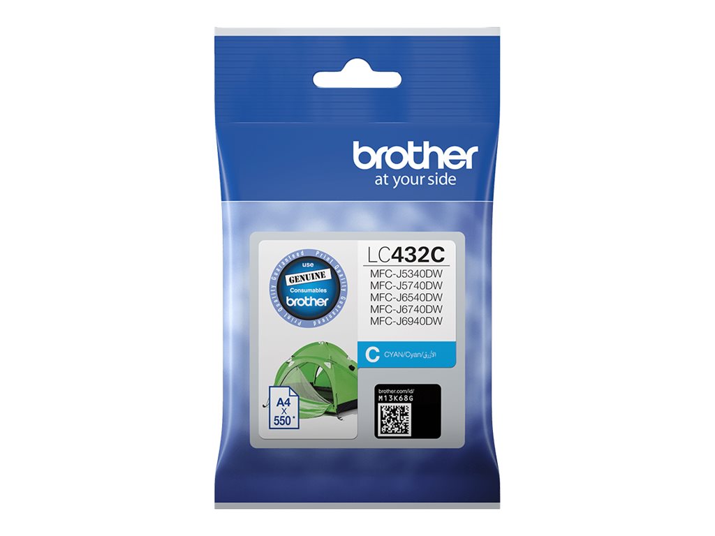 Brother LC432C cyan original ink Package view Front 80490