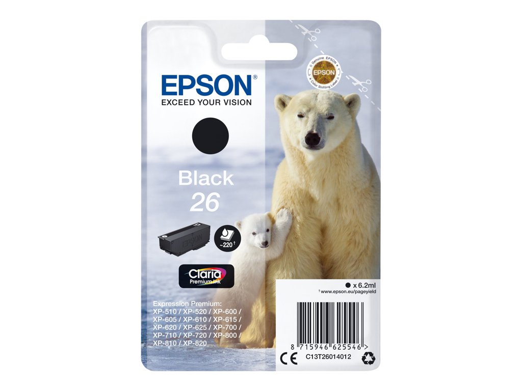 EPSON 4LB 26 black ink claria prem w/s