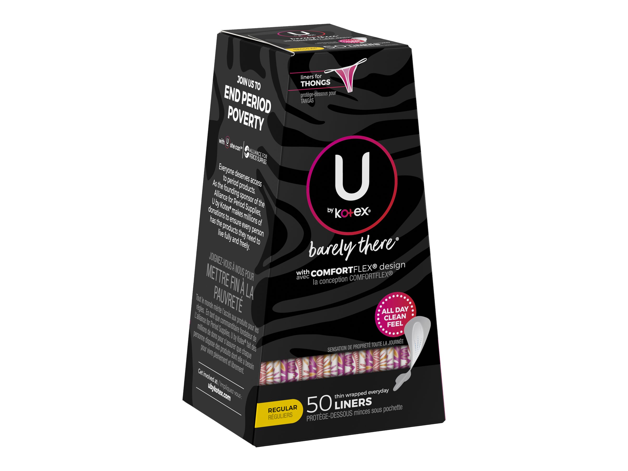 U by Kotex Barely There Thong Pantyliner - Regular - 50s