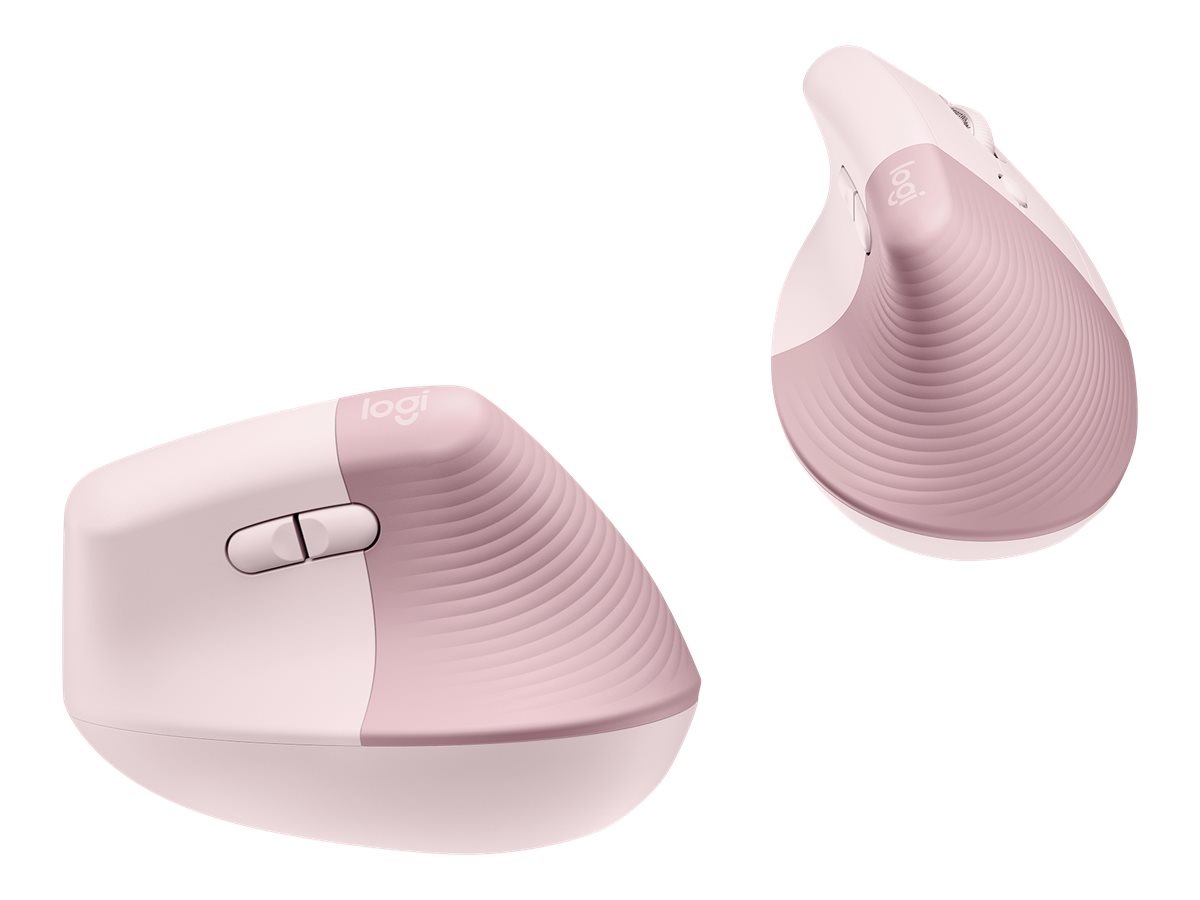 Logitech Lift Vertical Ergonomic Mouse - souris verticale - Bluetooth, 2.4  GHz - rose