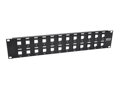 Tripp Lite 24-Port 2U Rack-Mount Unshielded Blank Keystone/Multimedia Patch Panel, RJ45 Ethernet, USB, HDMI, Cat5e/6