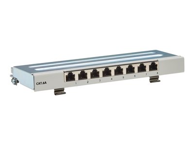 Eaton Tripp Lite Series Cat6a STP Patch Panel, 8 Ports, DIN Rail or Wall Mount, TAA