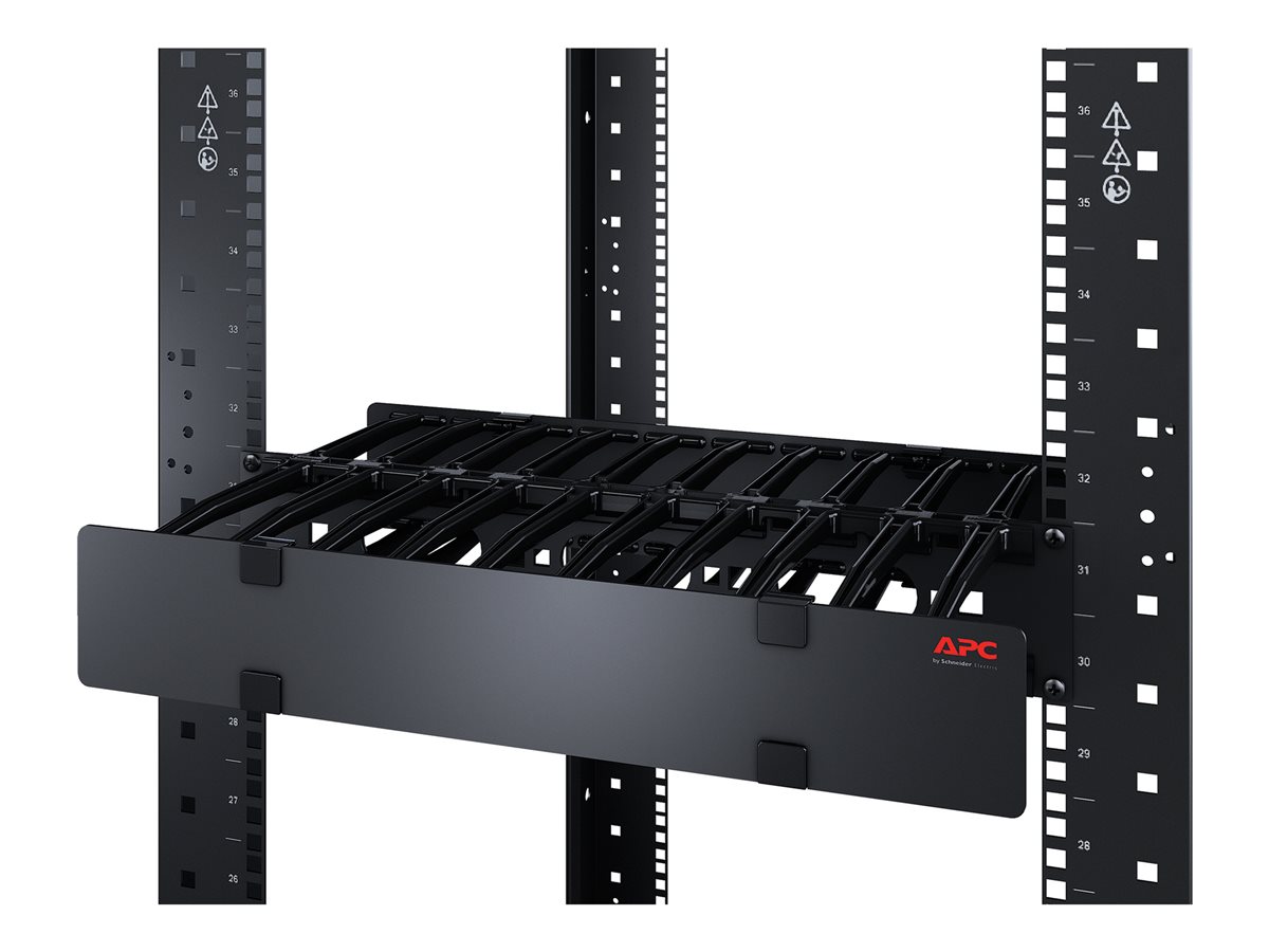 APC Horizontal Cable Manager Single-Sided with Cover - panel racku pro správu kabelů s krytem - 2U - kompatibilní s TAA – foto 2