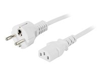 DELTACO DEL-111MV Strømkabel 5m Hvid