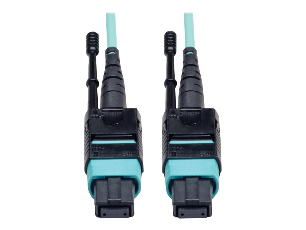 Tripp Lite 5M MTP / MPO Patch Cable 12 Fiber 40GbE Aqua OM3 Plenum 16ft 16' 5 Meter