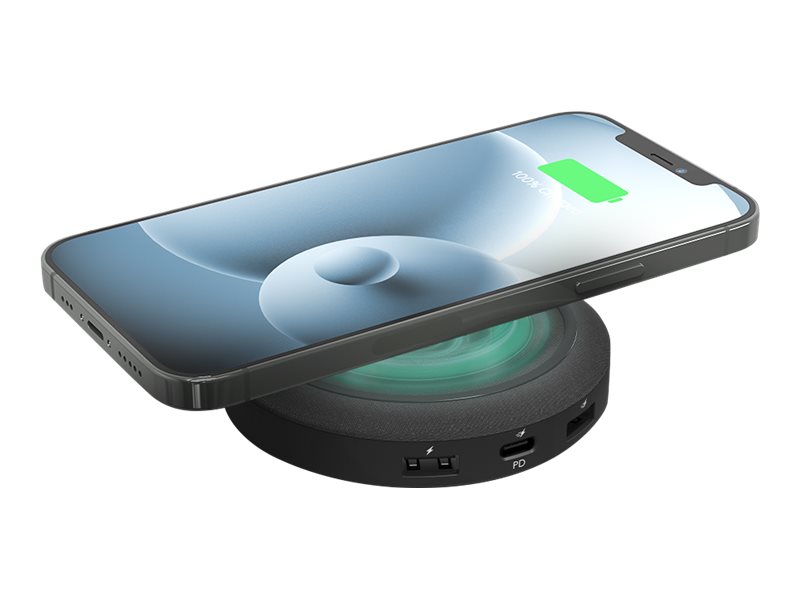 mophie wireless charging mat / power adapter + AC power adapter 2 x USB USB-C 60 Usage / lifestyle Right-angle 72650