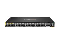 HPE Aruba Networking CX 6300M 48p SR10 1G/2.5G/5G/10G PTP/AVB Class8 PoE 4p 100G MACsec Switch - switch - horizontal surface 
