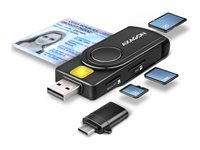 AXAGON CRE-SMP2A USB Smart Card & SD/microSD/SIM Card PocketReader