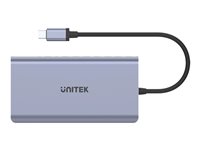 Unitek uHUB S7 7-in-1 USB-C  Hub MST Dual Monitor, 100W Power Delivery and Card Reader Dockingstation