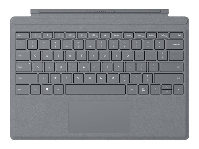 Microsoft Surface Pro Signature Type Cover - Keyboard - with trackpad - backlit - Canadian French - light charcoal - commercial - for Surface Pro (Mid 2017), Pro 3, Pro 4, Pro 6