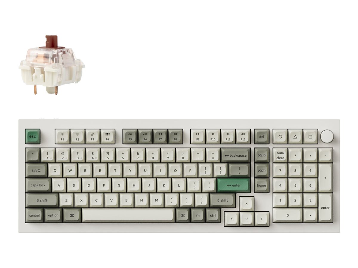 Keychron Q5 Max keyboard QMK/VIA custom mechanical fully assembled knob shell white Input Product shot Front 79800