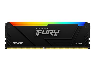 Kingston FURY Beast RGB - DDR4 - Modul - 8 GB - DIMM 288-PIN - 3200 MHz / PC4-25600 - CL16 - 1.35 V - ungepuffert - non-ECC - Schwarz