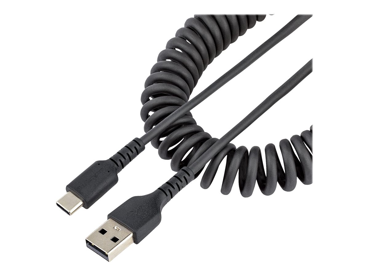 StarTech.com 20in (50cm) USB A to C Charging Cable, Coiled Heavy Duty Fast Charge & Sync USB-C Cable, High Quality USB 2.0 A to Type-C, Rugged Aramid Fiber, TPE, 3A, S20, iPad, Pixel - Durable Male to Male USB - USB kabel typ C - USB do USB-C - 50 cm – foto 4