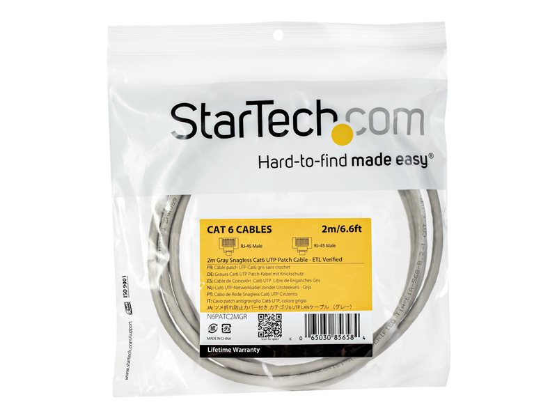 Startech.com câble réseau cat6 gigabit utp sans crochet de 15m - cordon  ethernet rj45 anti-accroc - m/m - noir - La Poste