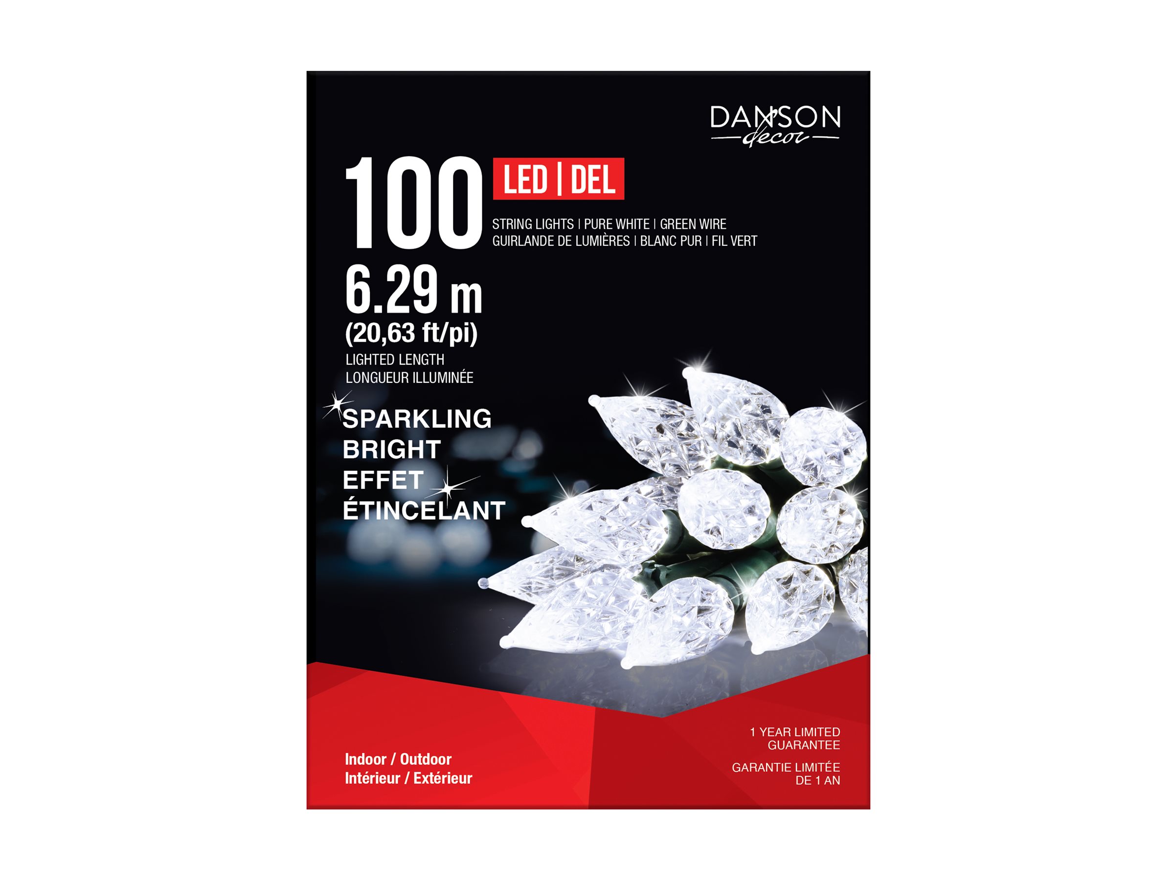 Danson Decor LED String Lights - Pure White - 6.29m - 100 Lights