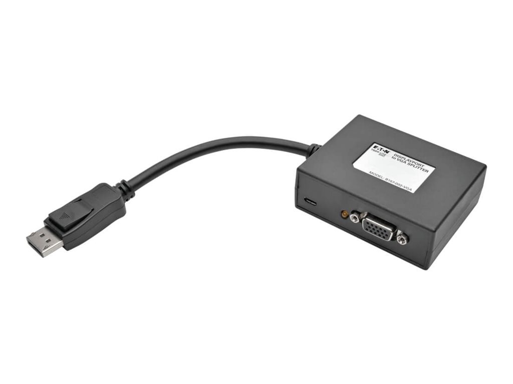Tripp Lite 2-Port DisplayPort to VGA Video Splitter 1080p 1920 x 1080 60Hz