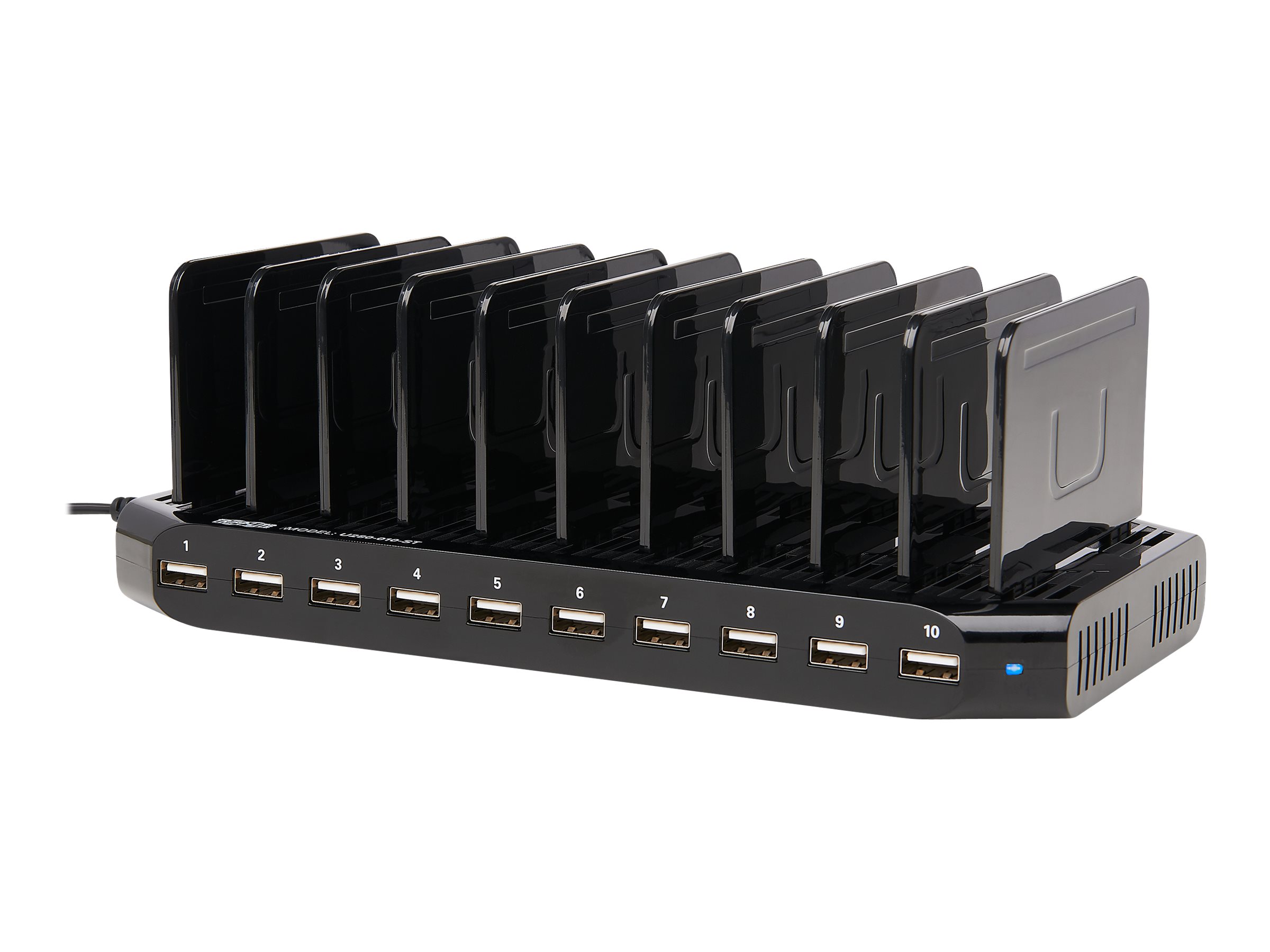 Tripp Lite 10-Port USB Charging Station Hub w Adjustable Storage Tablet / Smartphone / iPad / Iphone 5V 21A 105W