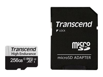 SD microSD Card 256GB Transcend SDXC USD350V w/adapter - TS256GUSD350V