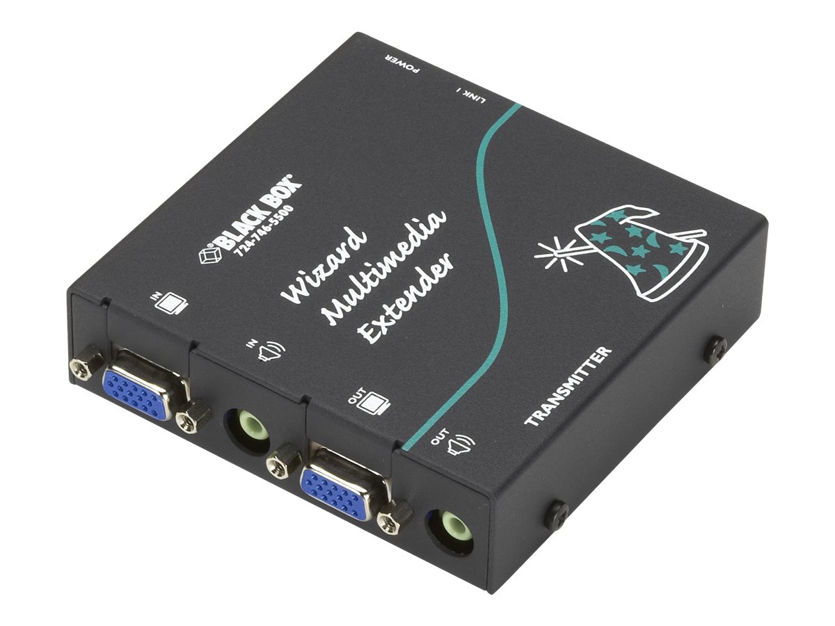 Black Box Wizard Multimedia Extender Single Video/Stereo Audio Transmitter