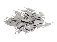 DELTACO sim card tray opener, 50-pack, stainless steel