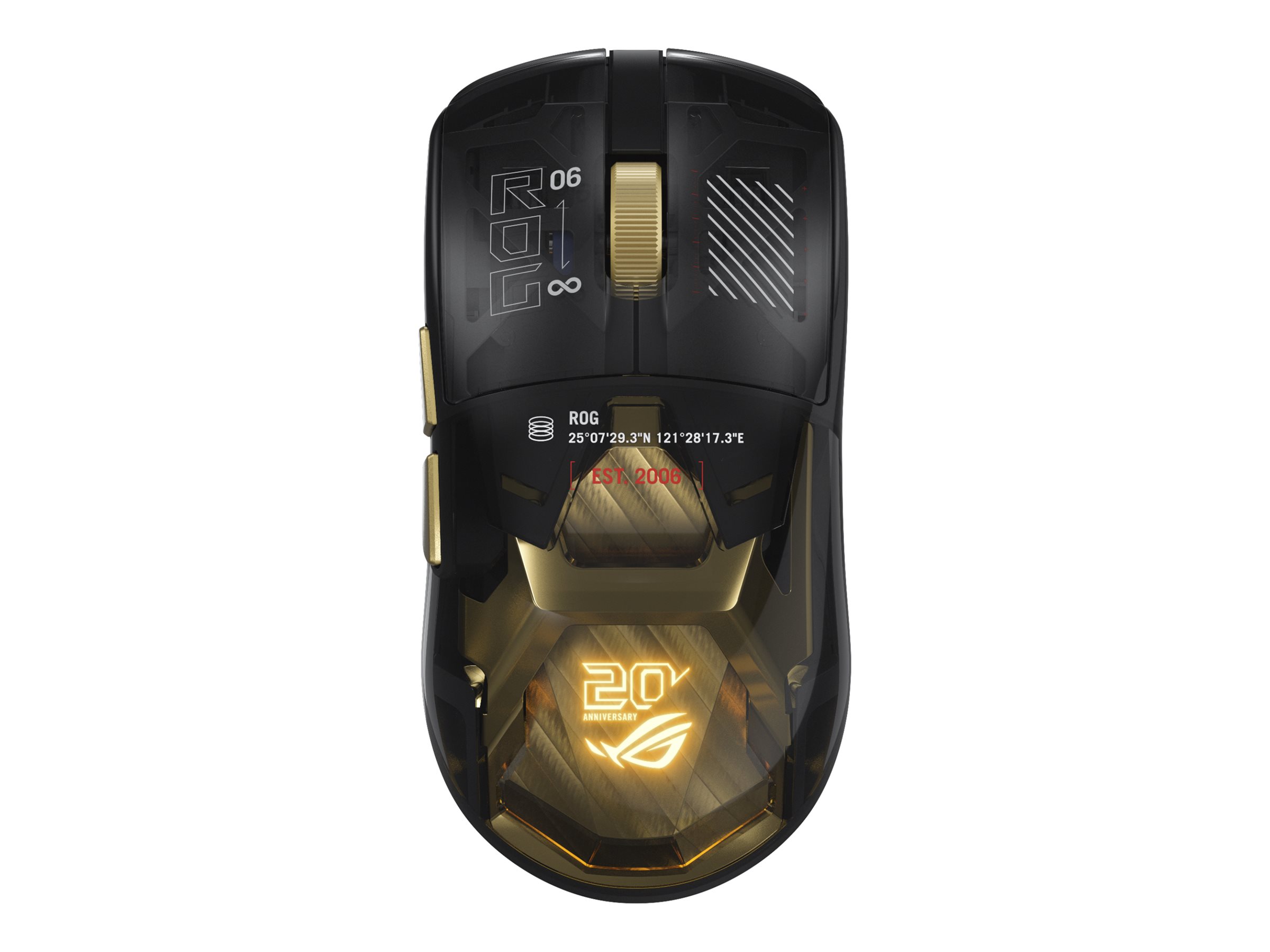 ASUS ROG Harpe II Extreme Edition 20 mouse USB 2.0 2.4 GHz Bluetooth 6.0 black / Product shot Left-angle 79900