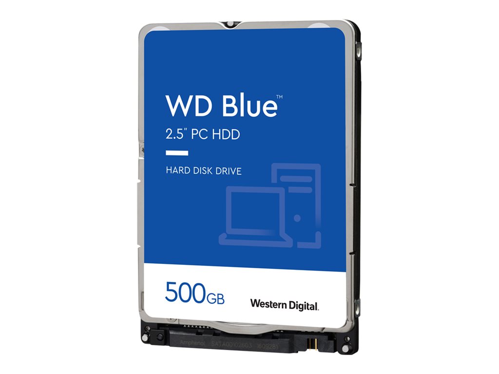 WD Blue Mobile 500GB HDD 5400rpm SATA serial ATA 6Gb/s 128MB cache 2.5inch RoHS compliant intern Bul
