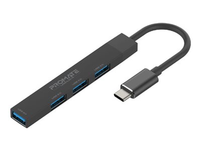 Promate LiteHub-4 hub 4-in-1 multi-port data hub 4 Product shot Right-angle 79250