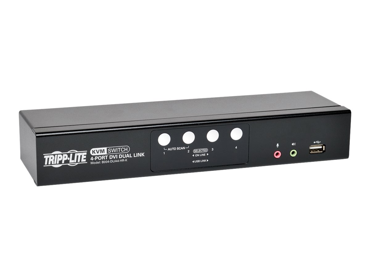 Tripp Lite 4-Port DVI/USB KVM Switch Dual Link w/ Audio & Cables