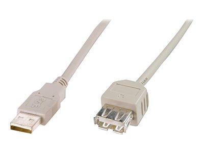 DIGITUS USB 2.0 Verlängerungskabel Typ A -A St/Bu 1.8m,beige - AK-300202-018-E