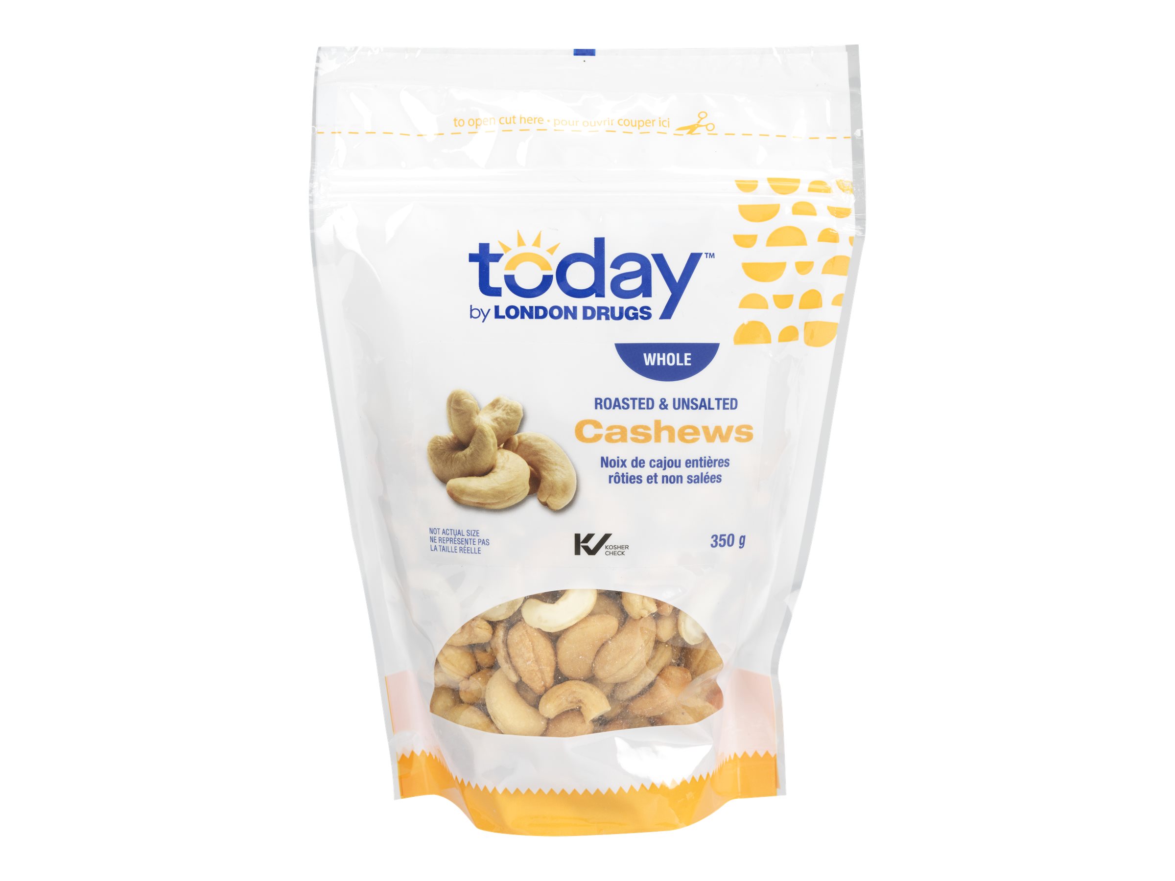 Today by London Drugs - Whole Cashews - Roasted & Unsalted - 350g