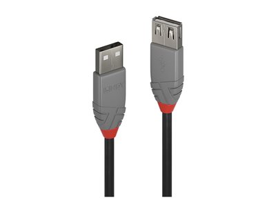 LINDY 0,5m USB 2.0 Typ A m/f Anthra Line