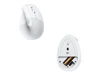 Logitech Lift Vertical Ergonomic Mouse - vertical mouse - Bluetooth, 2.4 GHz  - off-white