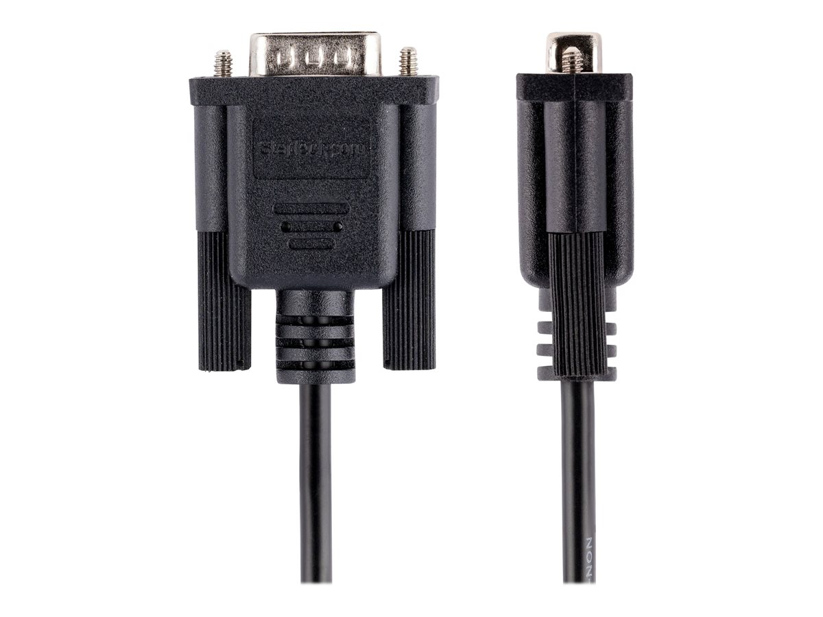 StarTech.com 3m RS232 Serial Null Modem Cable, Crossover Serial Cable w/Al-Mylar Shielding, DB9 Serial COM Port Cable Female to Male, Compatible w/DTE Devices - Tool-Less Design w/Thumbscrews, Black, F/M (9FMNM-3M-RS232-CABLE) - null modem kabel - DB-9 do DB-9 - 3 m – foto 4