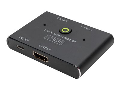 DIGITUS HDMI Verteiler Switch 2x1 8K schwarz