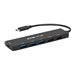 Eaton Tripp Lite series 6-Port Slim USB Hub, USB 3.2 Gen 2 and USB-A 2.0 Hub Ports, USB-C Connector with USB-A Adapter, Black