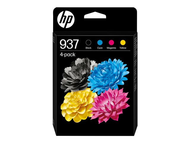 HP 937 CMYK Original Ink Cart 4-Pack 6C400NE#LS1
