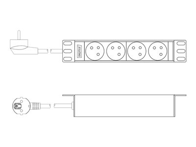 DIGITUS PDU 1U 4xCEE7/5 Ausgänge 230V/16A schwarz - DN-95418-FR