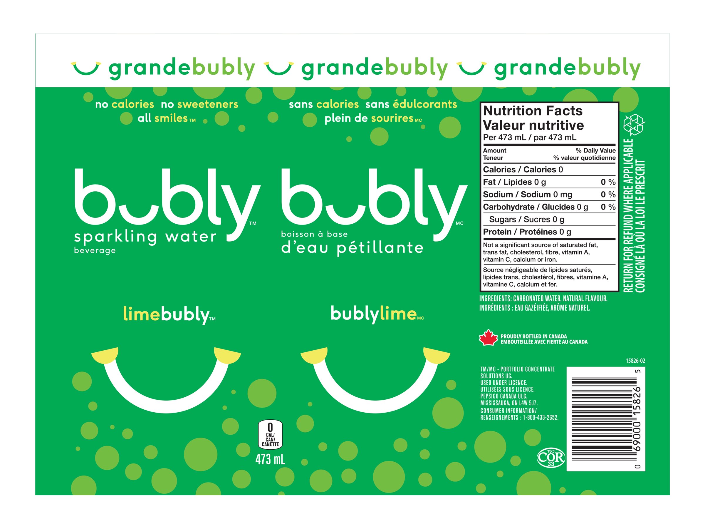 Bubly Sparkling Water - Lime - 473ml